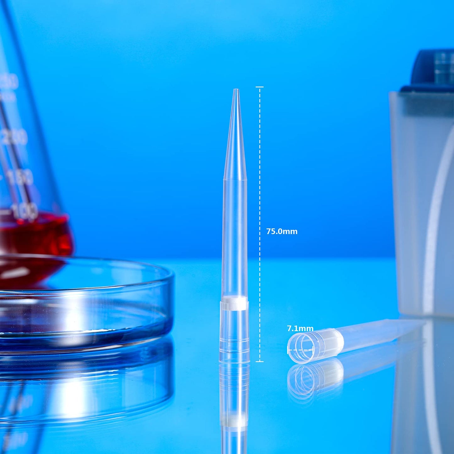 1000µL Filtering Pipette Tips - Universal Filter Pipettor Tips-Racked(Box),RNase/DNase Free & Pyrogen Safe,Clear,96 Tips/Rack Pk x 10 Racks (960 Tips)