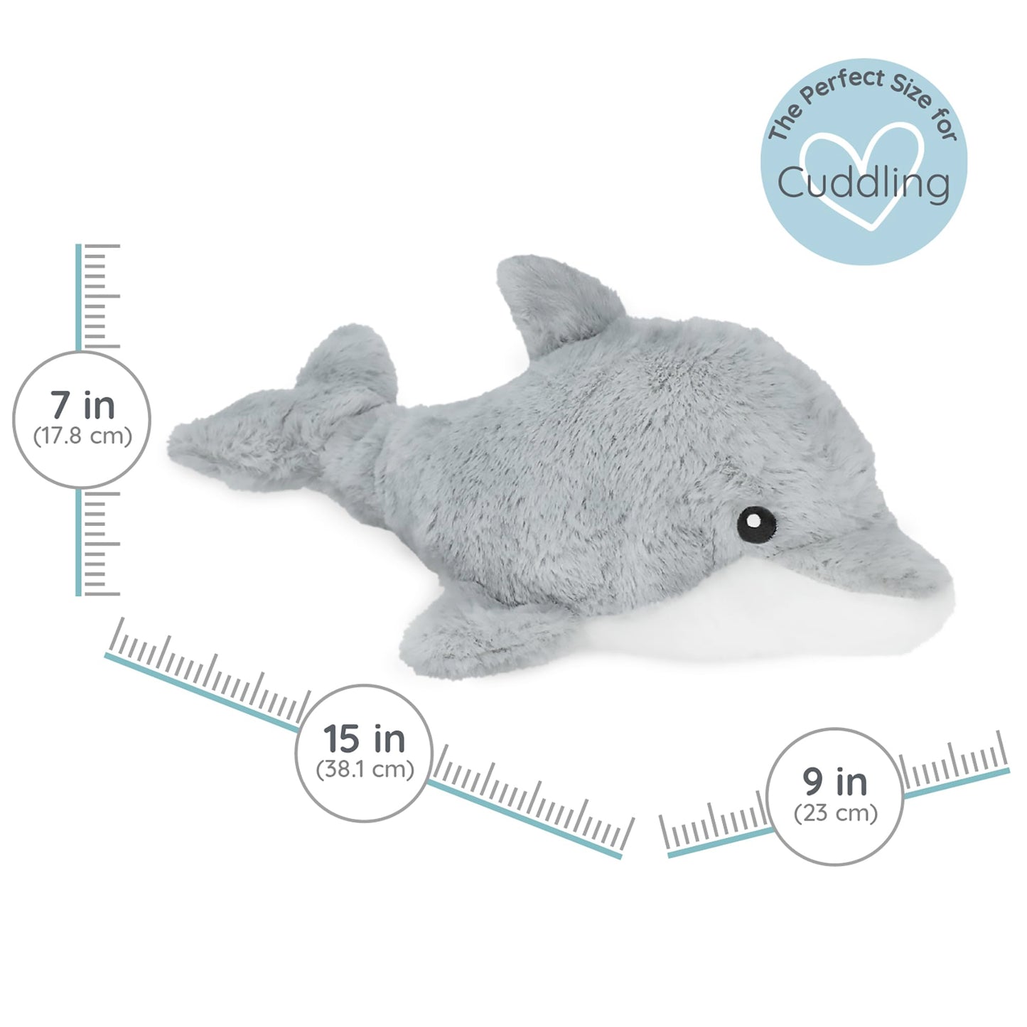 Dolphin - Microwavable & Weighted Plush Stuffed Animal - Heated Plushie for Warmth - Cute, Soft, Cozy Toy for Adults & Children (Boys, Girls, & Toddlers) by Warm Pals