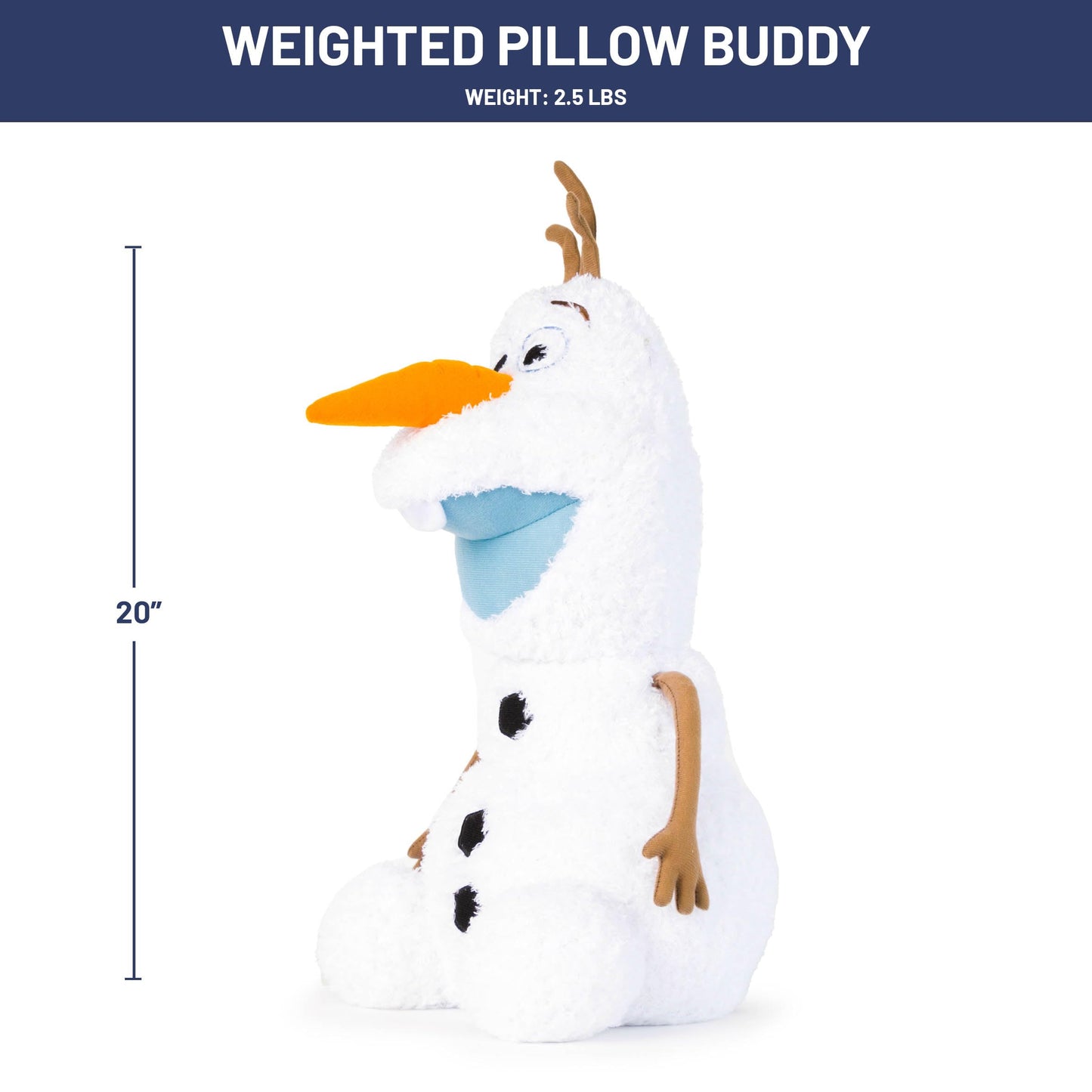 Weighted Disney Frozen Olaf Fuzzy Plush Pillow Buddy - 2.5 lbs Super Soft Stuffed Pillow, 20 Inches