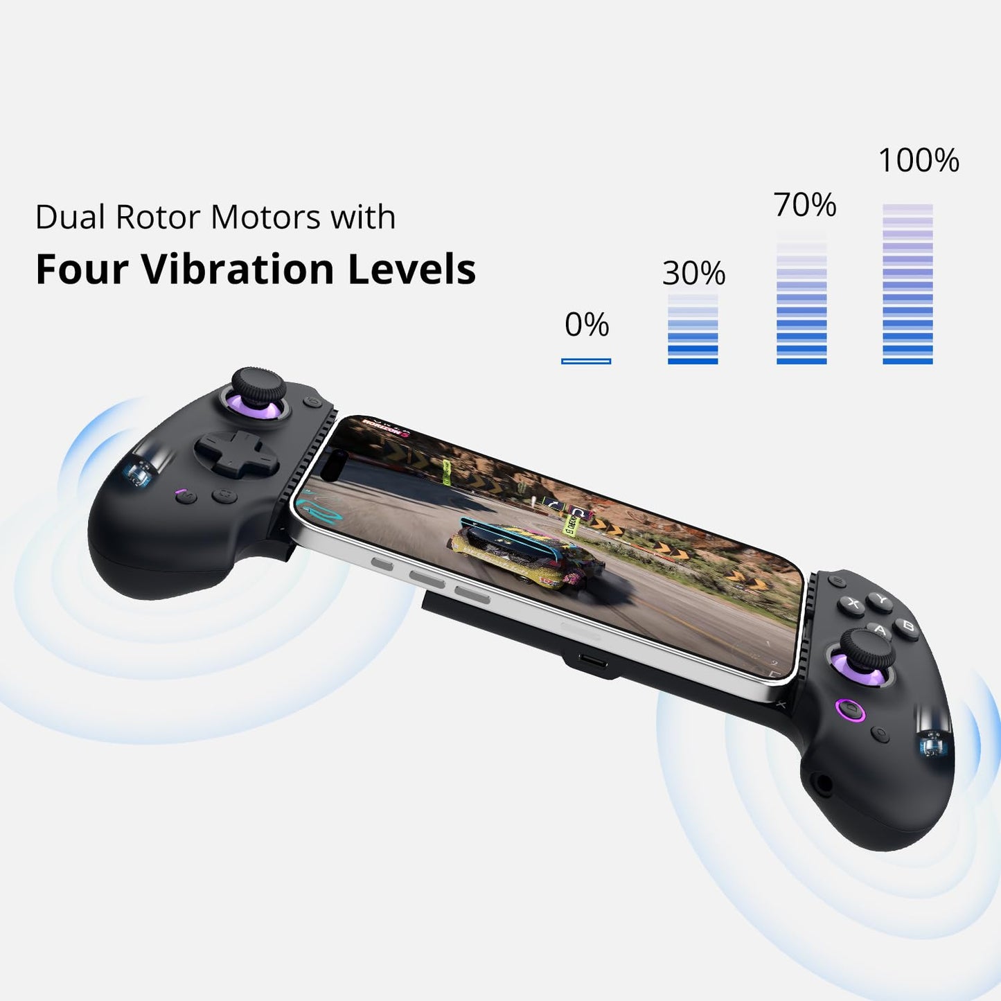 abxylute S9 Gaming Phone Controller for iPhone 15/16, iPad 6/7 and Android Phone Tablet, Bluetooth and Type-C Mobile Gamepad with App, for Roblox, Genshin Impact, Call of Duty, Hall Joystick &Trigger, Handheld-Quality Black
