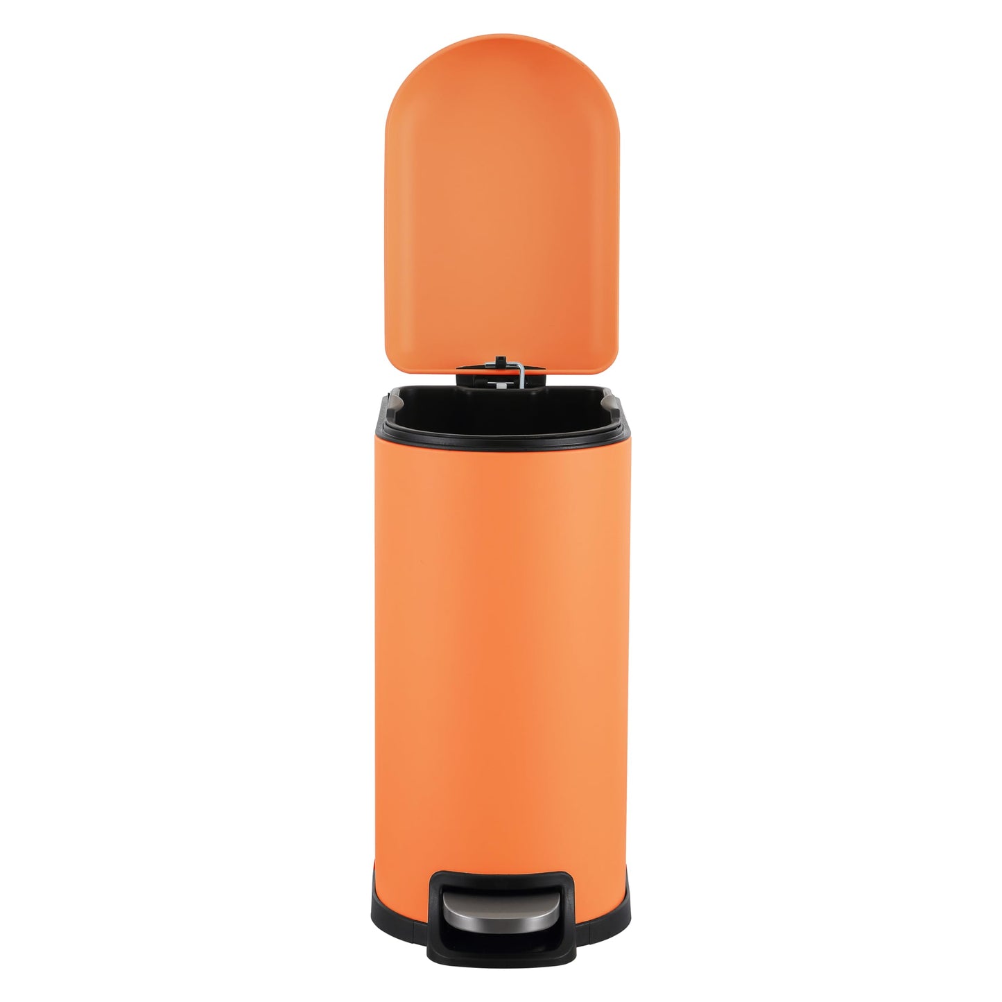 happimess HPM1009K Roland Mini 2.6-Gallon Step-Open Trash Can, Carrot Cake,with Soft-Close Lid, Fingerprint Resistant, Modern, Minimalistic for Home, Kitchen, Laundry Room, Office, Bedroom, Bathroom