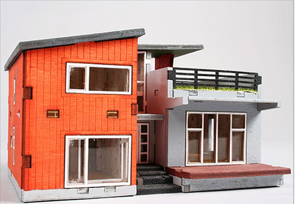 Desktop Wooden Model Kit Modern House by Young Modeler