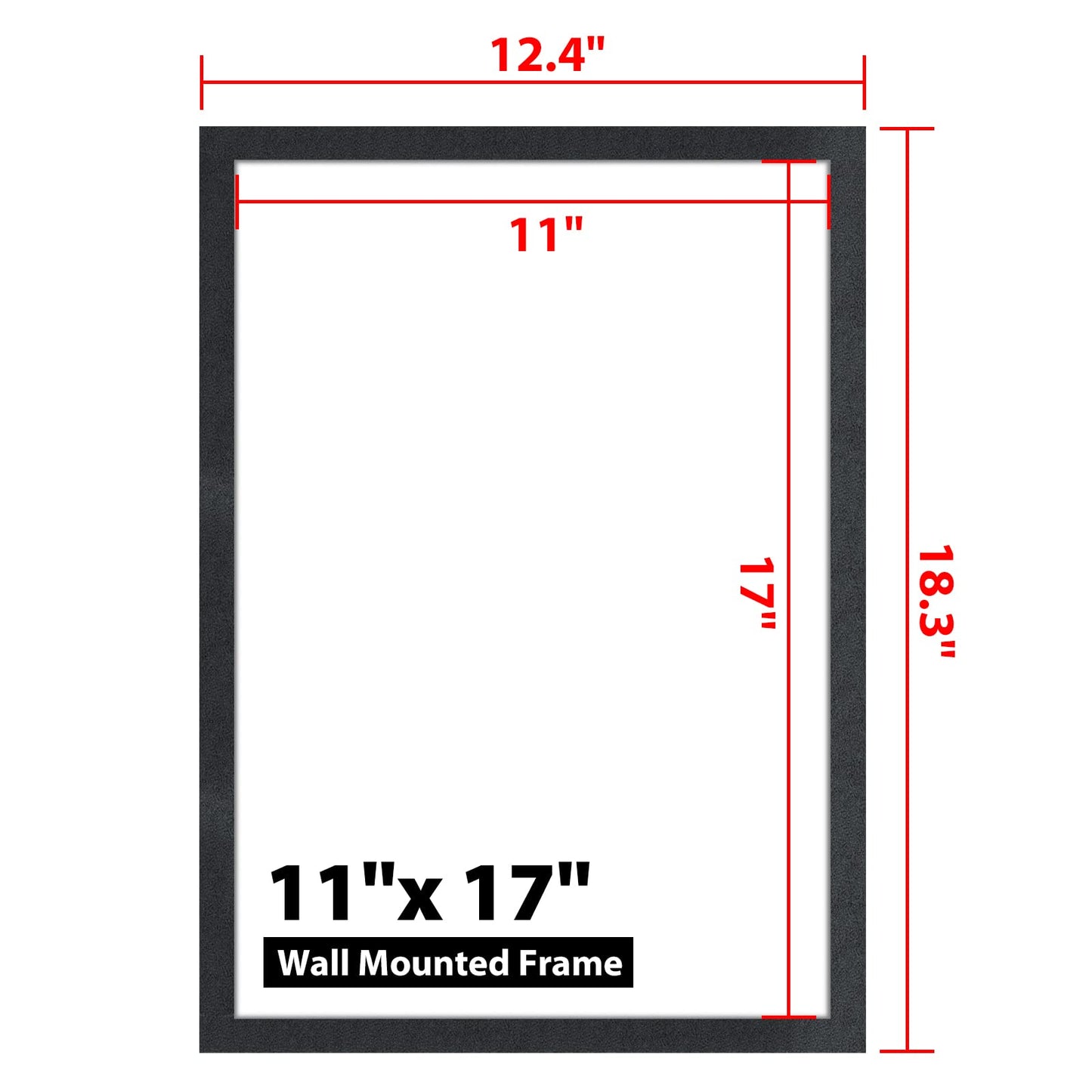 VAIIGO 11"x 17" Self Adhesive Sign Holder, Double Sided Window Display Frame with Clear PVC and Strong Magnetic for Office/Home/Store/Door/Glass/Wall (Black, 20Pack)