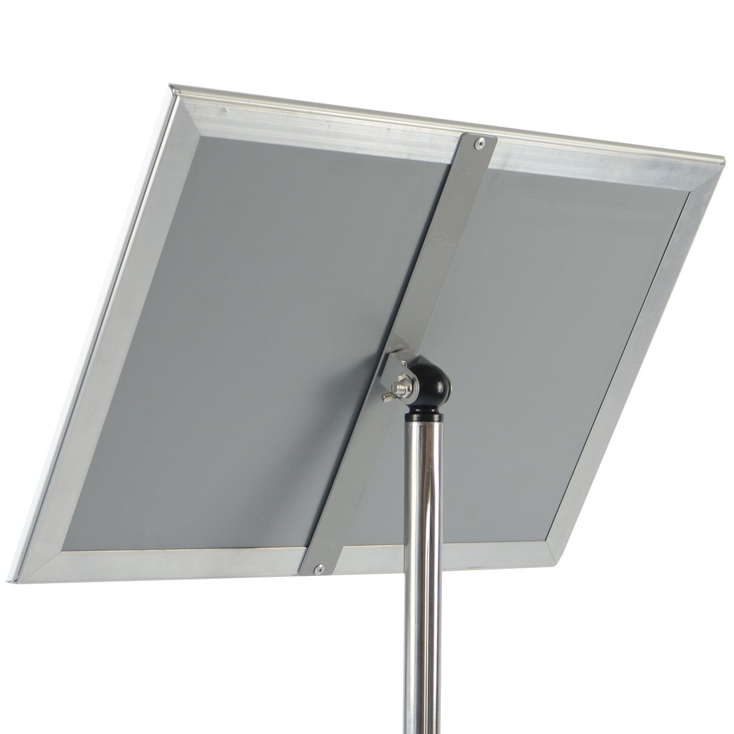 T-SIGN Adjustable Pedestal Sign Holder Poster Stand - 11 x 17 Inch Vertical & Horizontal Sign Stand Displayed Poster Holder - Round Base Sign Stands for Display, Outdoor Sign Holder - Silver