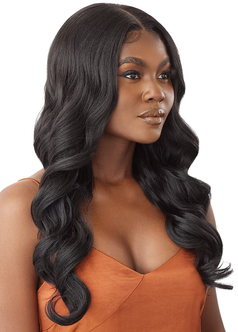 Outre - 5x5 Lace Closure Wig - Human Hair Blend - Body Curl 24" (OFF BLACK 1B)