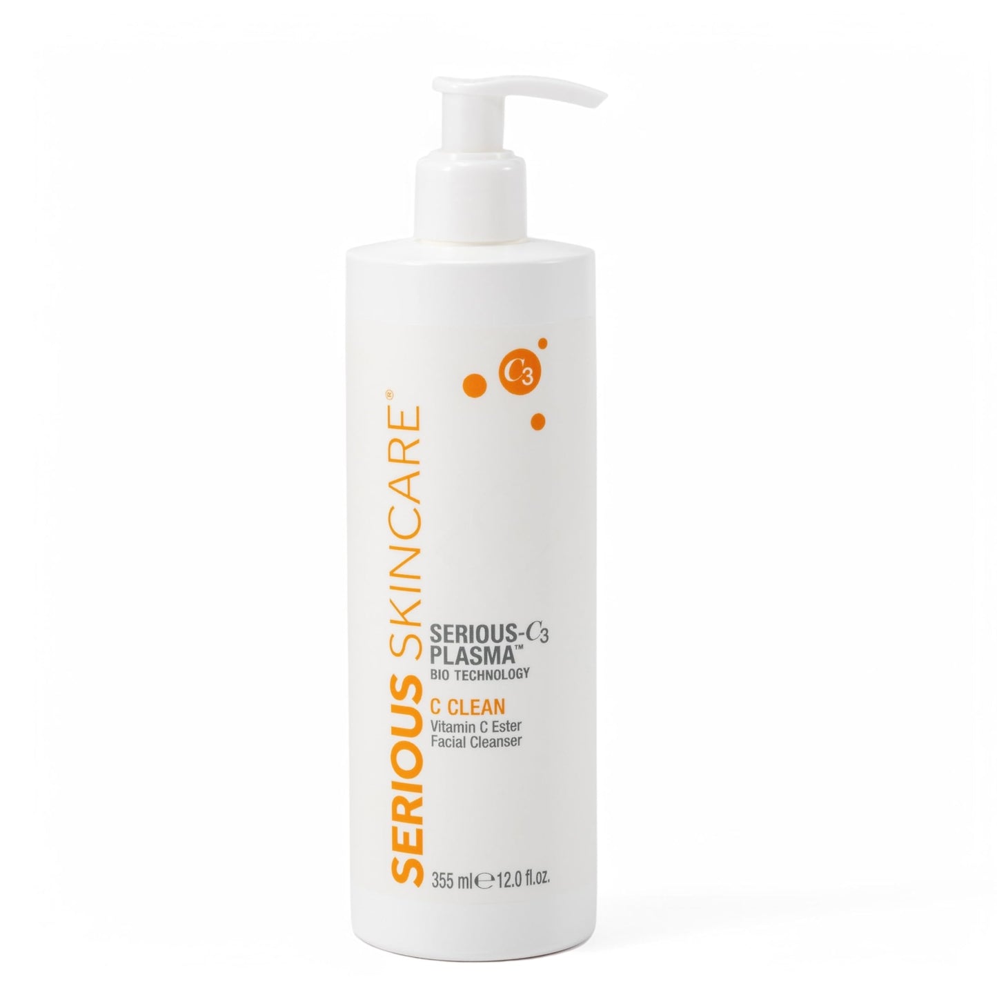 Serious Skincare - Hydrating C3 Vitamin C Facial Cleanser - Gentle Face Wash with Hydrolyzed Collagen - Botanical Extracts - For Dry and Mature Skin - 12 oz.