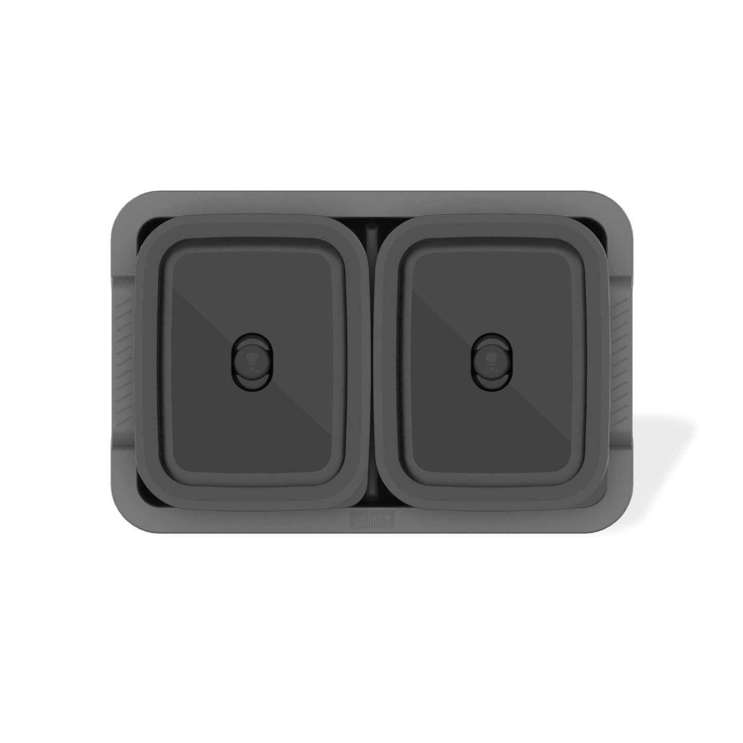 Weber Works Serving Tray – Drop‑in Grill Serving Set with Divided Trays & Stainless Steel Prep Containers with Airtight Vented Lids for Outdoor Cooking & Food Transport