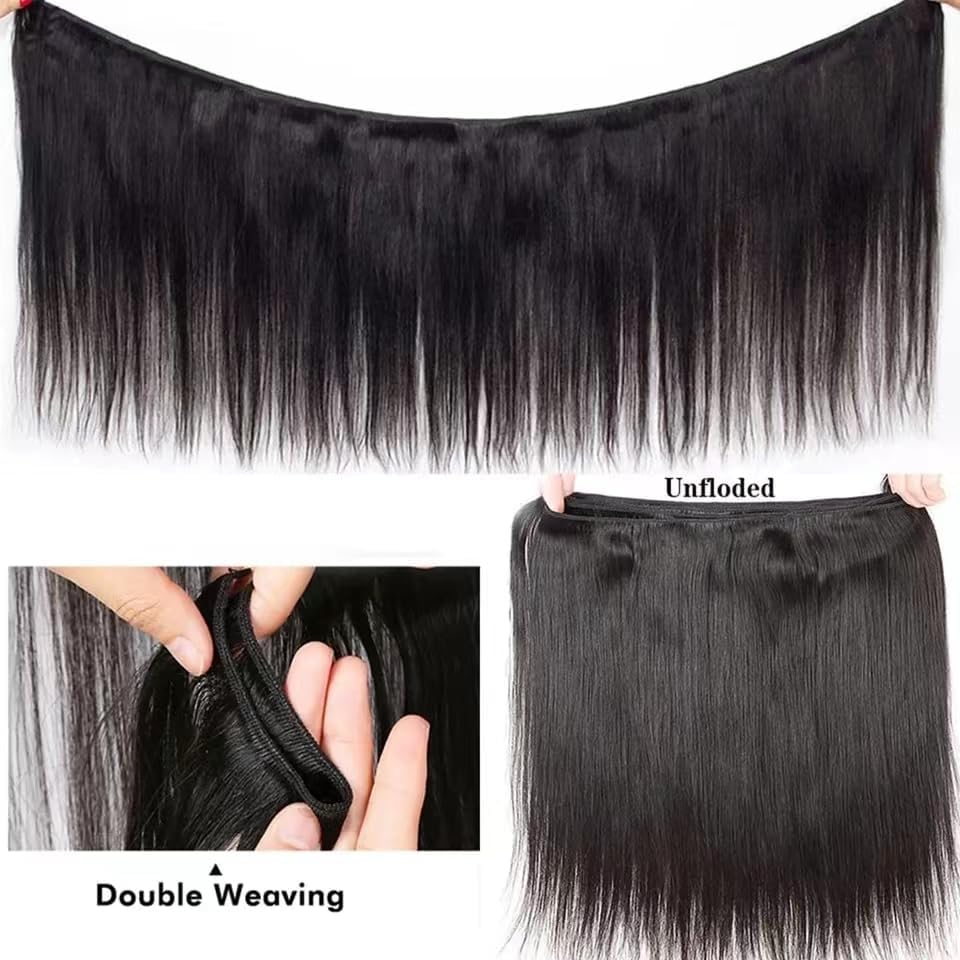 Straight Human Hair Bundles 26 26 26 inch Straight Bundles Human Hair Unprocessed Brazilian virgin Straight Hair 3 Bundles Deals Extensions Weave Human Hair Natural Color for Woman