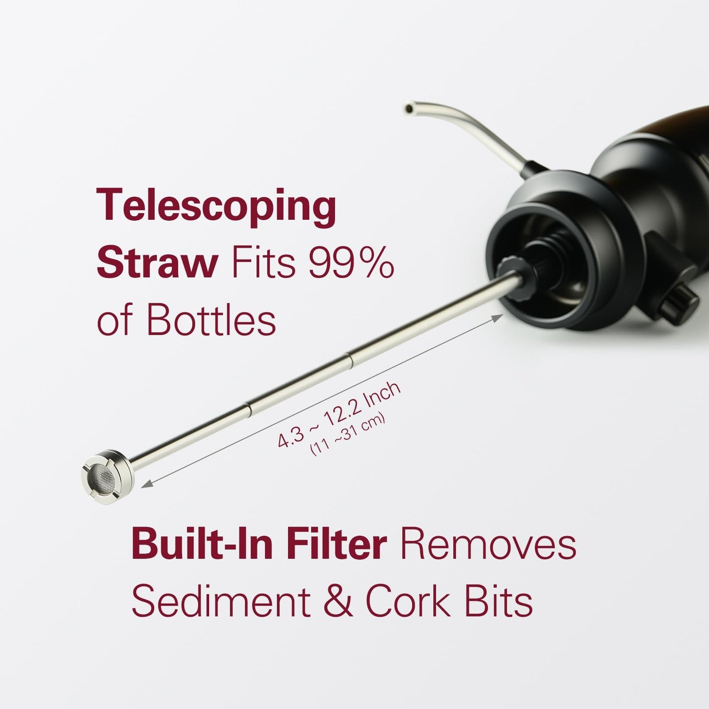Wine Aerator for Instant Decanting (Upgraded) - No Waiting Time, Wine Decanter & Wine Dispenser 2 in 1, Rechargeable Electric Wine Aerator with One-Touch Pour Design, Ideal Dad Gift & Wine Accessories