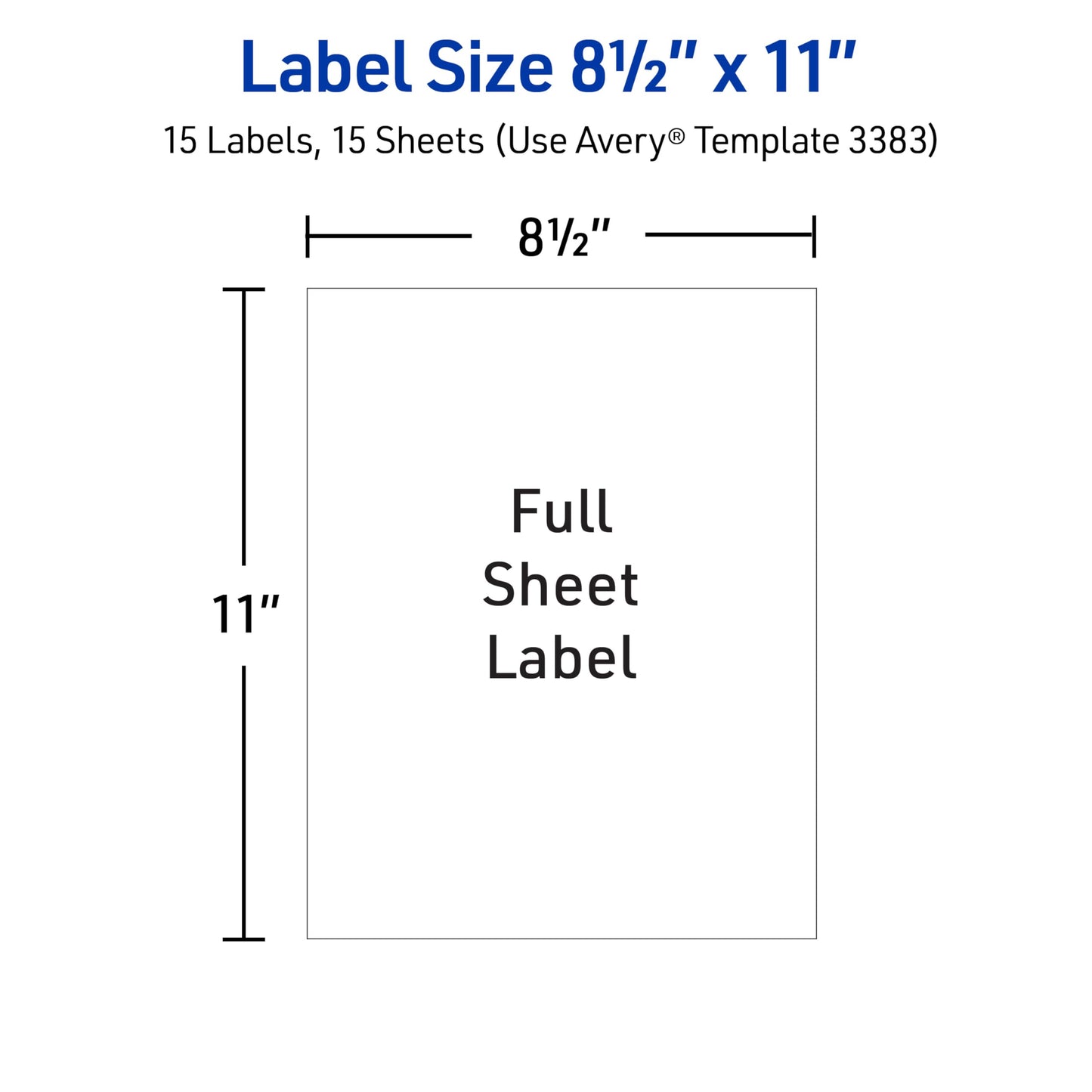 Avery Printable Sticker Paper, 8.5" x 11", Matte White, Repositionable Adhesive, Laser/Inkjet Compatible, 90 Full-Size Label Sheets, Great for Product Labels, Cute Stickers, and More (6-Pack of 3383)