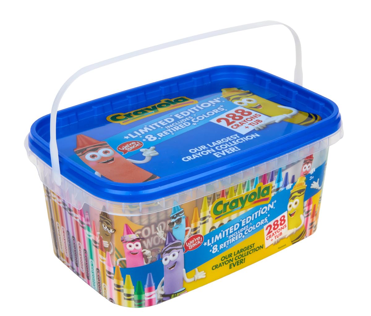 Crayola Crayon Tub (288ct), Bulk Crayons for Kids, Limited Edition Crayon Colors, Classroom Art Supplies for Preschool & Kindergarten,