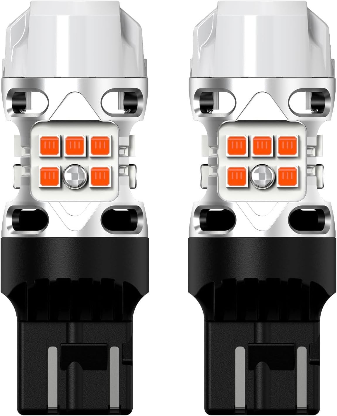 LASFIT T3 7440 7443 LED Turn Signal Amber, Super Bright 4000LM CANBUS Error Free Turn Signal Bulbs, Upgraded 7444na 7441 7444 7440NA W21W WY21W with Built In Resistor, Only For Standard Socket(2pcs)