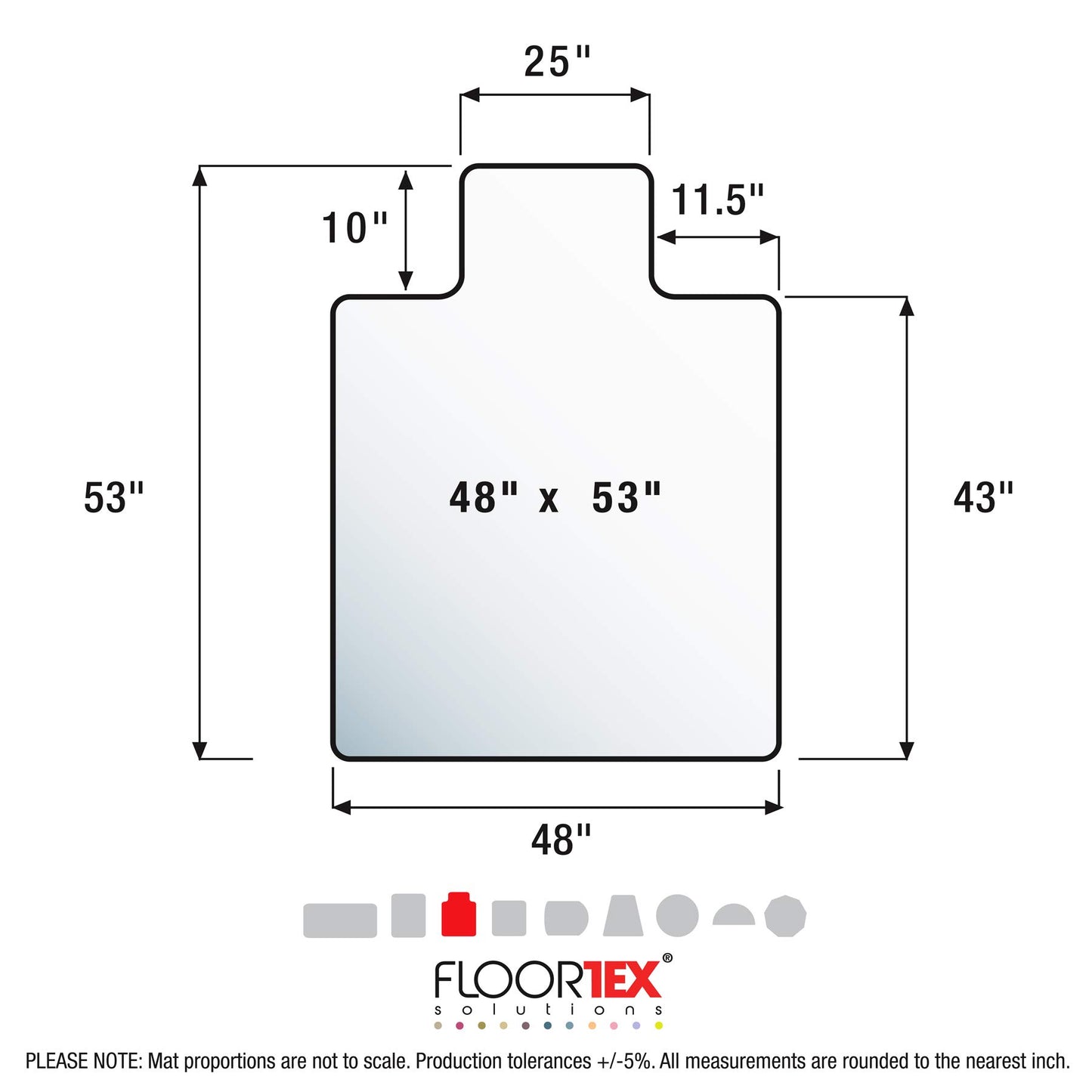 Floortex® Exclusive Lipped Polycarbonate Chair Mat - 48 x 53 for Hard Floor