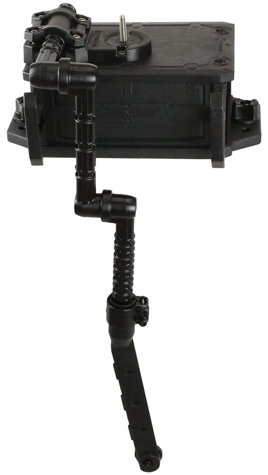 YakAttack CellBlok with Switchblade Transducer Arm | Track-Mounted Battery Box & Adjustable Fish Finder Mounting System for Kayaks | No-Drill, Easy Install | Made in USA