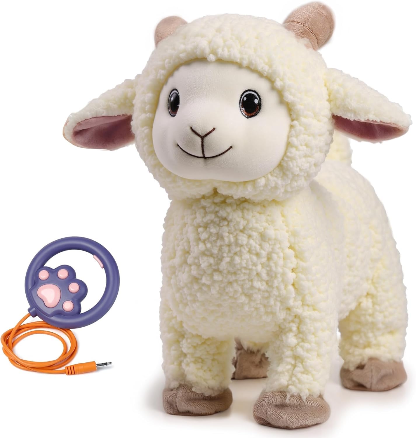 eJog Pup Electronic Interactive Singing Walking Lamb Plush Toy, Sheep Stuffed Animal with Leash, Soft Sheep Baby Toys Pet Buddy for Babies and Toddlers