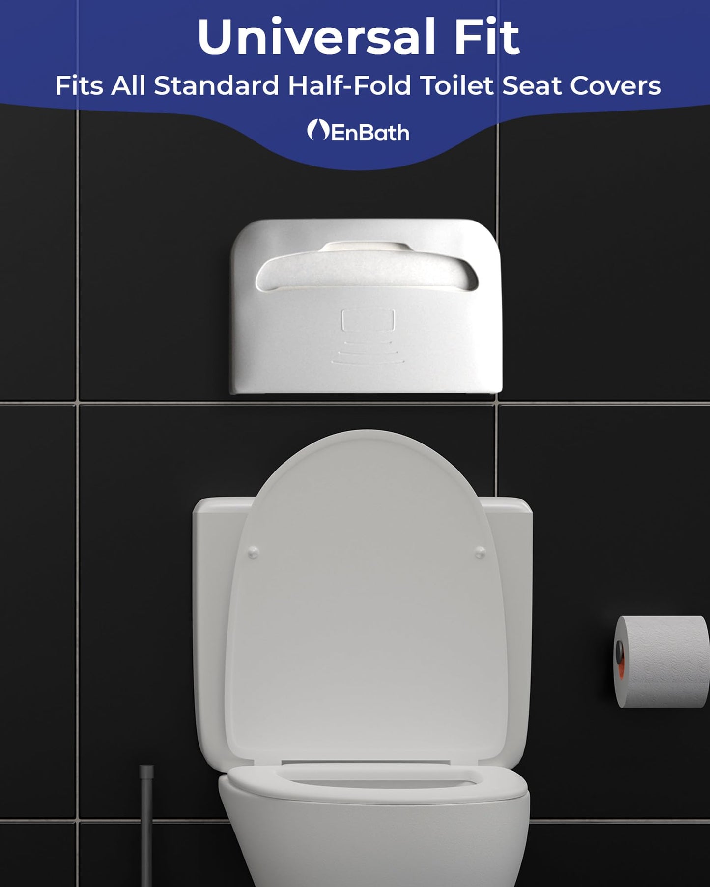 Commercial Toilet Seat Cover Dispenser Wall Mount (2-Pack), White Half-Fold Toilet Seat Cover Holder for Bathroom/Restroom