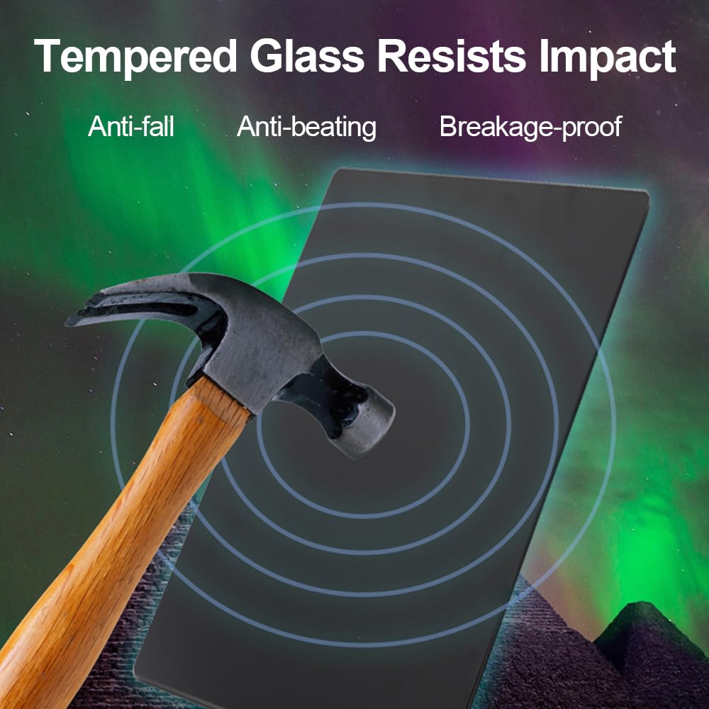 Docooler Photovoltaic Glass Gaming Mouse Pad with Non-Slip Tempered Glass Professional Mouse Mat for Desk Special Glass Surface＆Sides All Around for Computers, Gamer, Office&Home,3 Sizes (All Black)