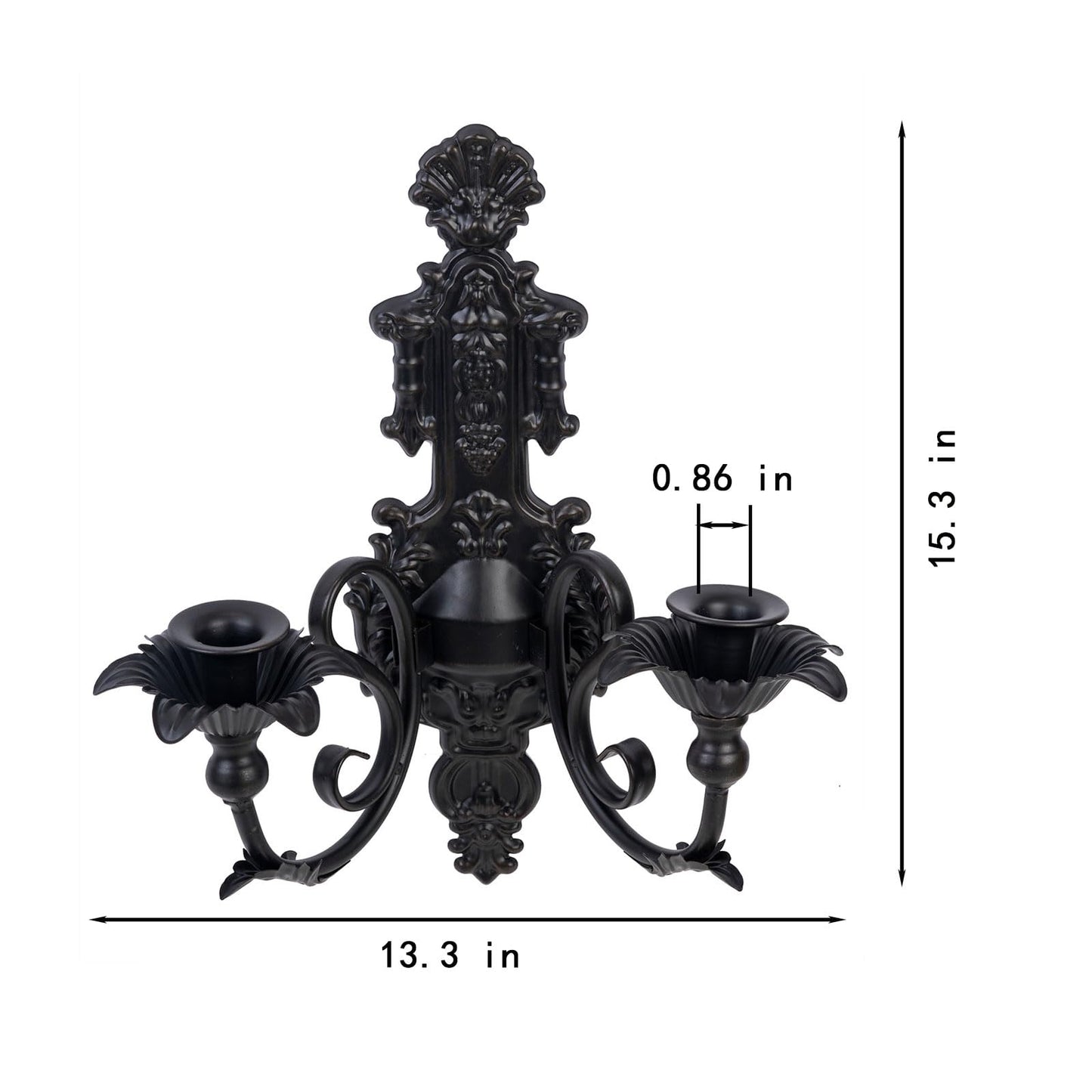 Candle Sconce(Set of 2)-Metal Wall Decorations-Rustic Home Decor-Wall Candle Sconces-Black Wall Sconces,Ideal for Stick Candles