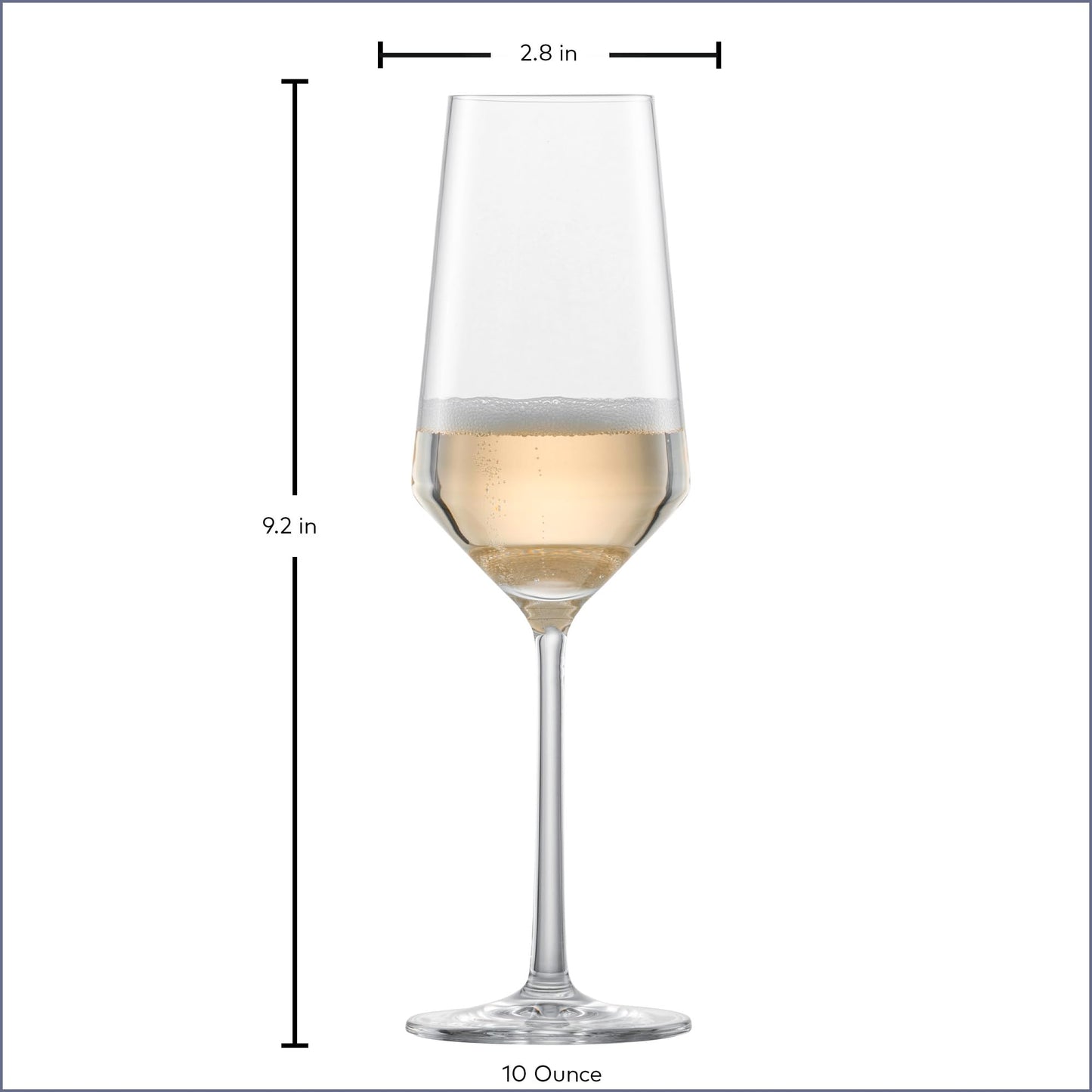 ZWIESEL GLAS Pure Champagne Glass (Set of 6), Champagne Flutes with Effervescent Point, Dishwasher-Safe Tritan Crystal Glasses, Made in Germany (10 Ounce)