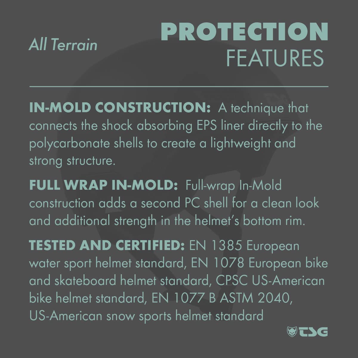 TSG All Terrain Helmet, Multi Sports, All Season, Full Wrap, in Mold Construction, EPS Lining, Lightweight, Well Ventilated, Cycling, Skating, Winter Sports, Tuned, Secure Fit, Satin Black, S/M