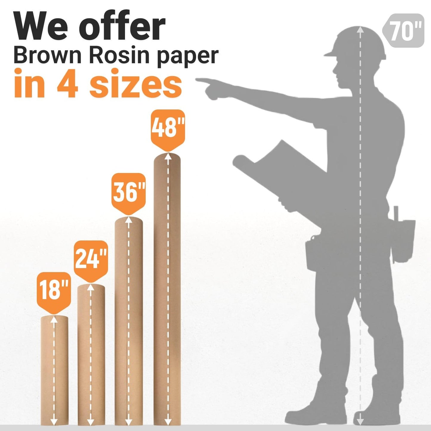Floor Protection Paper 24" x 166 ft - USA-Made Brown Rosin Paper Roll, 7 Mil Heavy-Duty Builders Paper for Painting, Construction, Hardwood Floor Cover - Protection from Paint, Dust, Foot Traffic