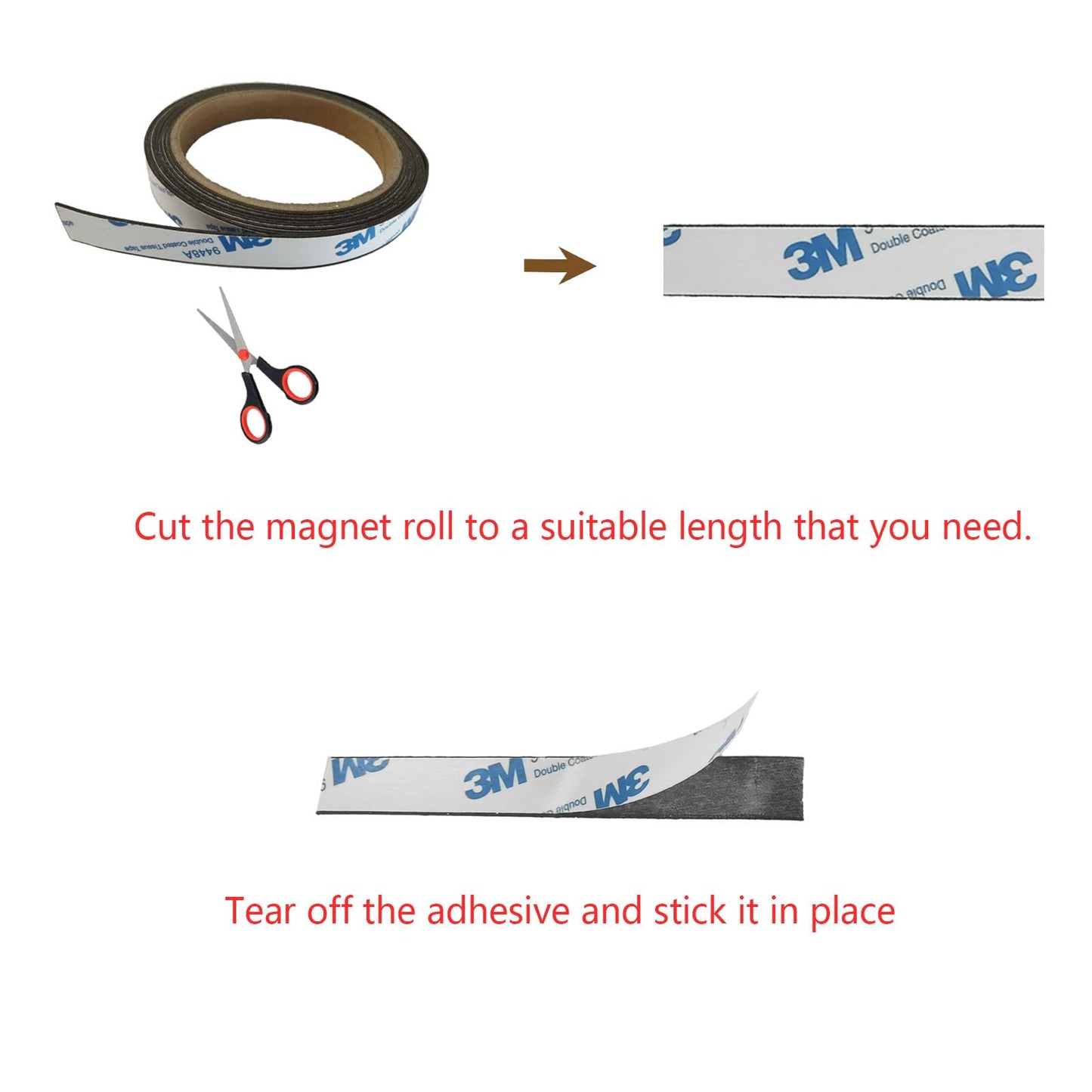 AplysiaTech 1.00 Inch Width Neodymium Flexible Magnet Strip, Magnetic Rubber Tape W/3M Self-Adhesive (60 Inches),Strong Magnetic Tape Strips Roll with 3M Adhesive Backing, Flexible Sticky Magnet Tape