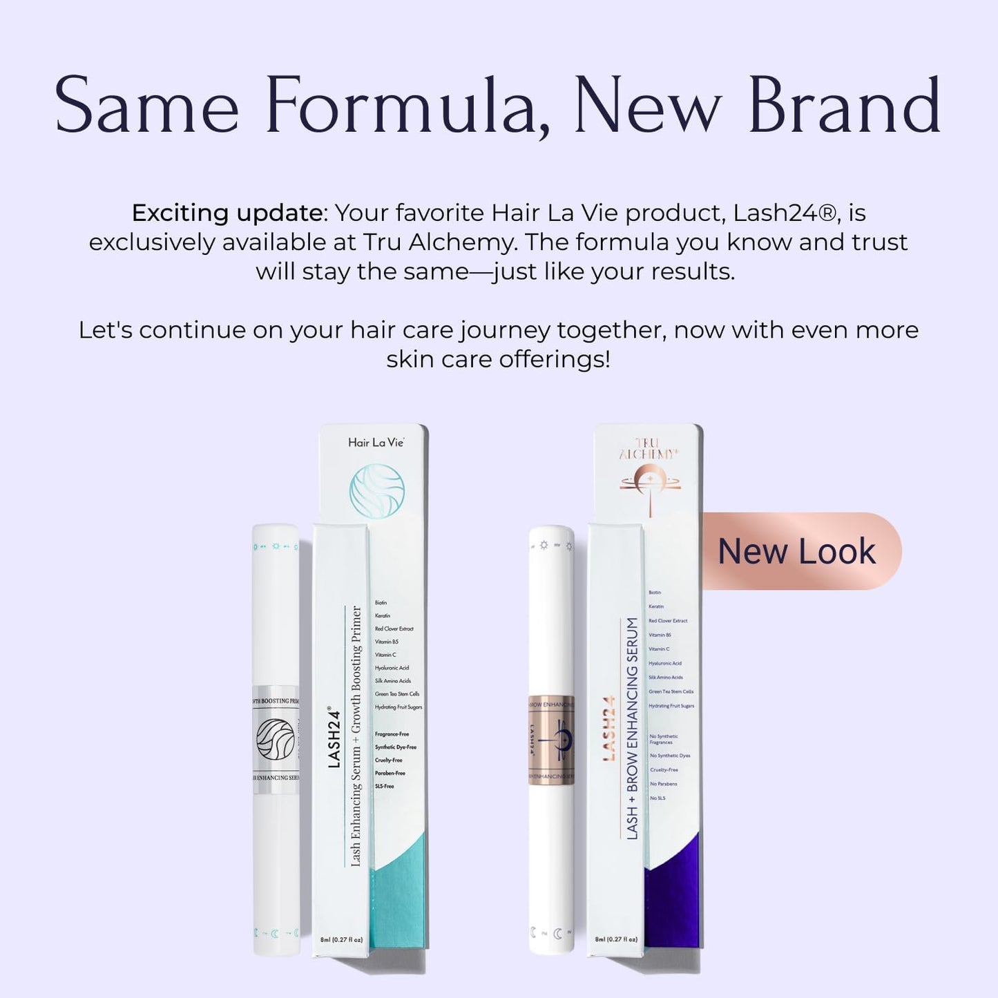 Lash24 by Tru Alchemy - Eyelash Serum & Eyebrow Serum - Lash Enhancer and Primer - Dual Formula with AM Lash Primer & PM Lash Boost - Long Lash Serum to Lengthen Lashes All Day - 2-Month Supply