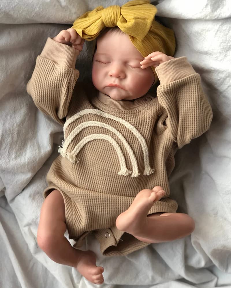 iCradle Reborn Baby Dolls 19inch Soft Body Realistic Newborn Baby Dolls Real Life Doll with Clothes and Bottles Toys Set for Kids Age 3+