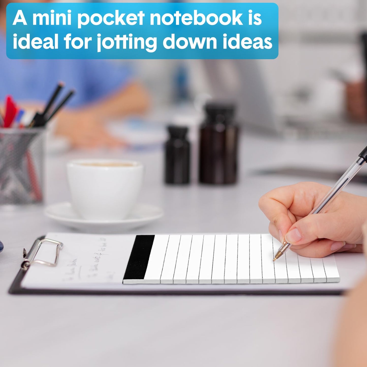 PerKoop 100 Pack Small Note Pads 4 x 6 Inch Lined Notepad Mini Memo Legal Pads with 30 Sheets Refills for Taking Notes Office School Supplies