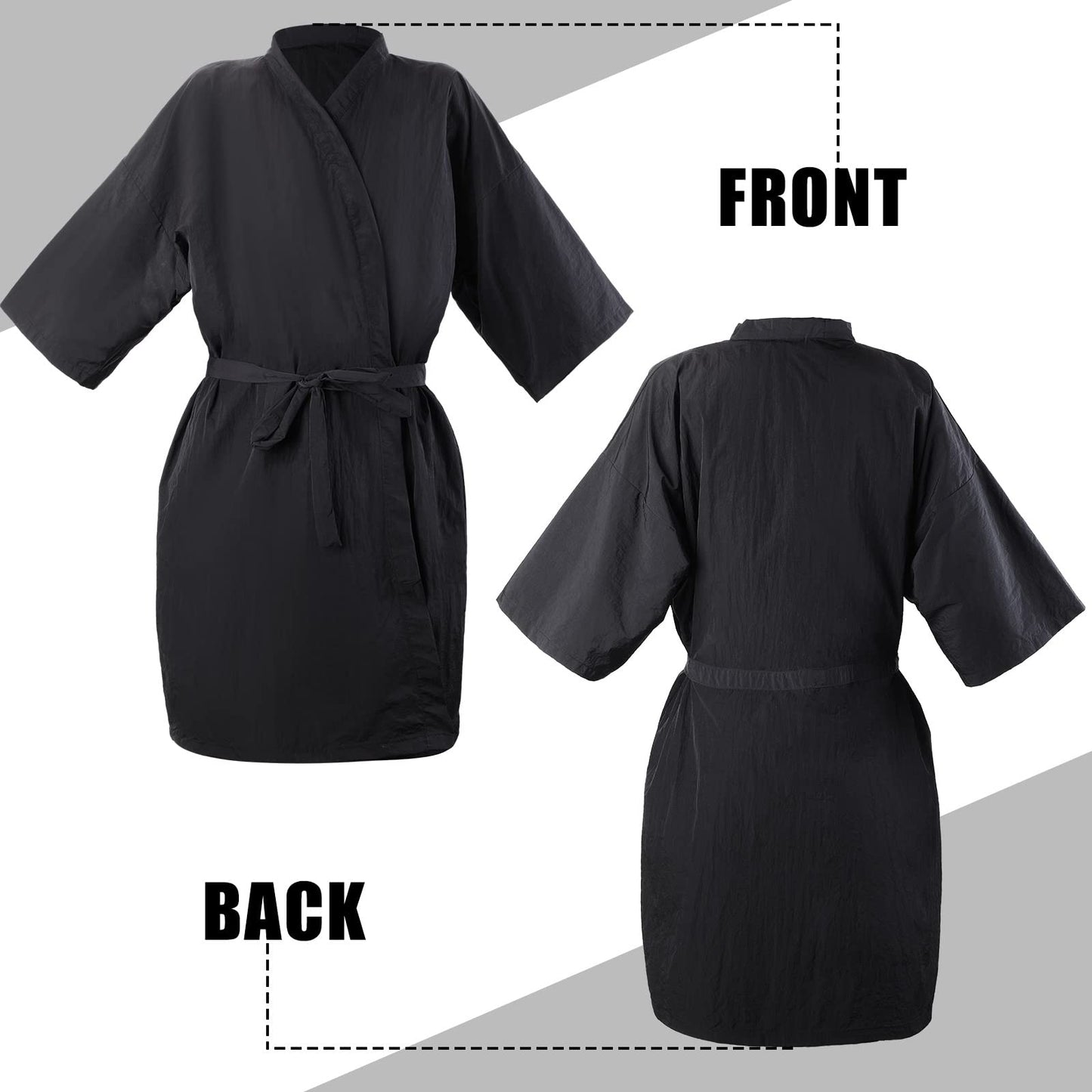 Pasimy 10 Pieces Salon Client Gown Hair Salon Smocks Capes Haircut Cape Salon Robes for Clients Barber Apron Cover for Stylist Women Clients, 40 Inches Long (Black,No Pockets)