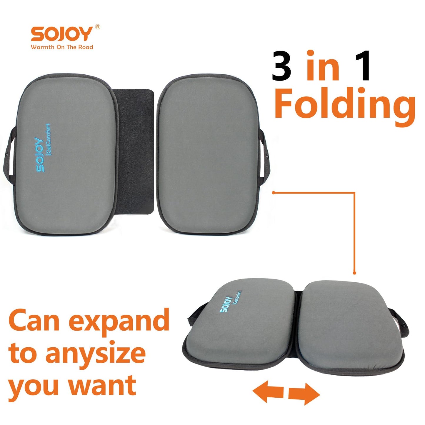 Sojoy 3 in 1 Gel Seat Cushion (Darkgray)