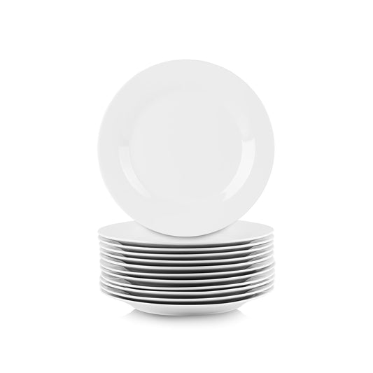10 Strawberry Street 10.5" Catering Round Dinner Plate, Set of 12 , White
