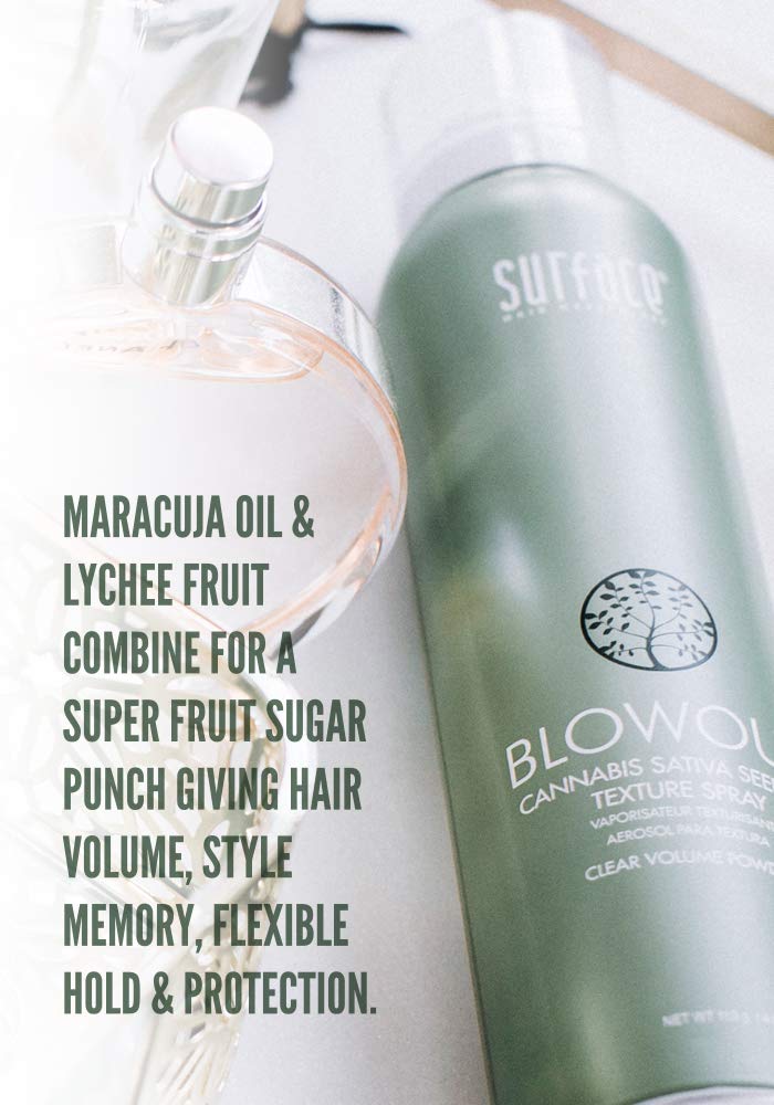 SURFACE Hair Blowout Hair Texture Spray for Women and Men, 4 oz - Heat Protecting, Volumizing Spray Lychee and Maracuja Oil - Premium Blowout Hair Products for Styling