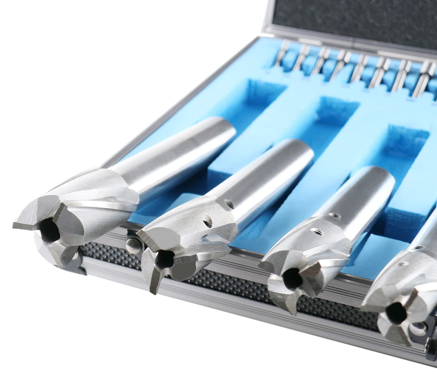 Accusize Industrial Tools 39 Pc Straight Shank H.S.S. Interchangeable Pilot Counterbore Set, Counterbores from 1/4'' up to 1'' by 16ths, 500S-A000