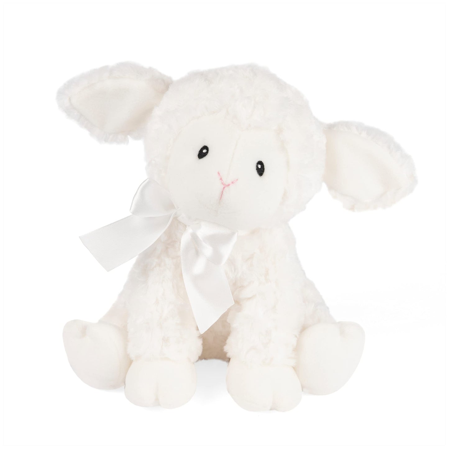Baby GUND Lena Lamb Keywind Musical Plush, Plays Brahms’ Lullaby, Stuffed Animal Sensory Toy for Babies 10 Months & Up, White, 10”