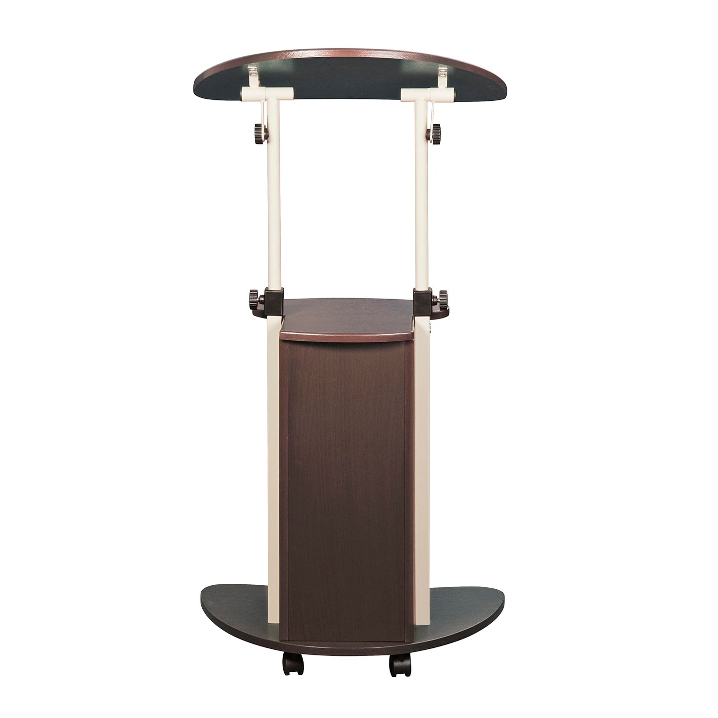 Techni Mobili Sit-to-Stand Rolling Adjustable Storage Medical Laptop Computer Cart, Chocolate, B005