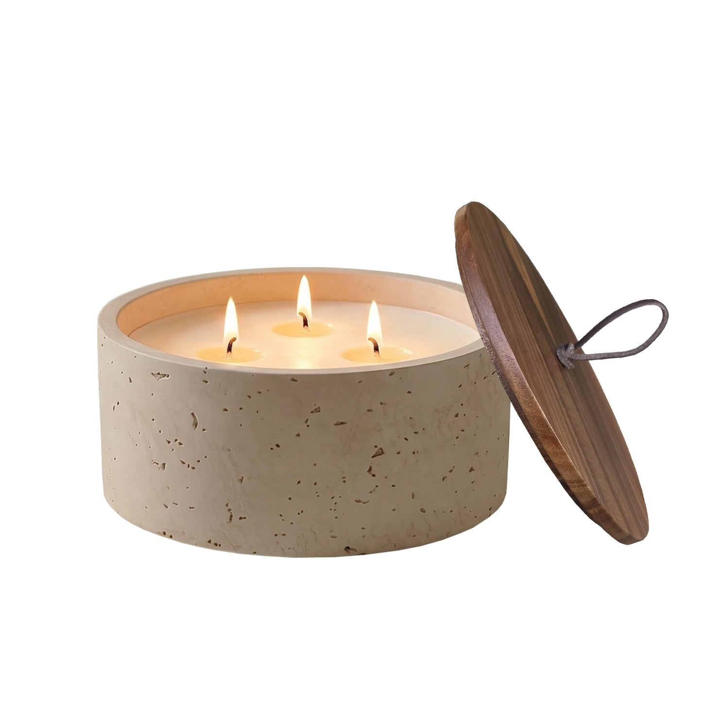 GalDal Scented Candle - Sea Salt & Bergamot & Coconut, 42 oz. 5 Wick Large Candle Made with Coconut Oil and Soy Blend Wax | Acacia Wood Lid