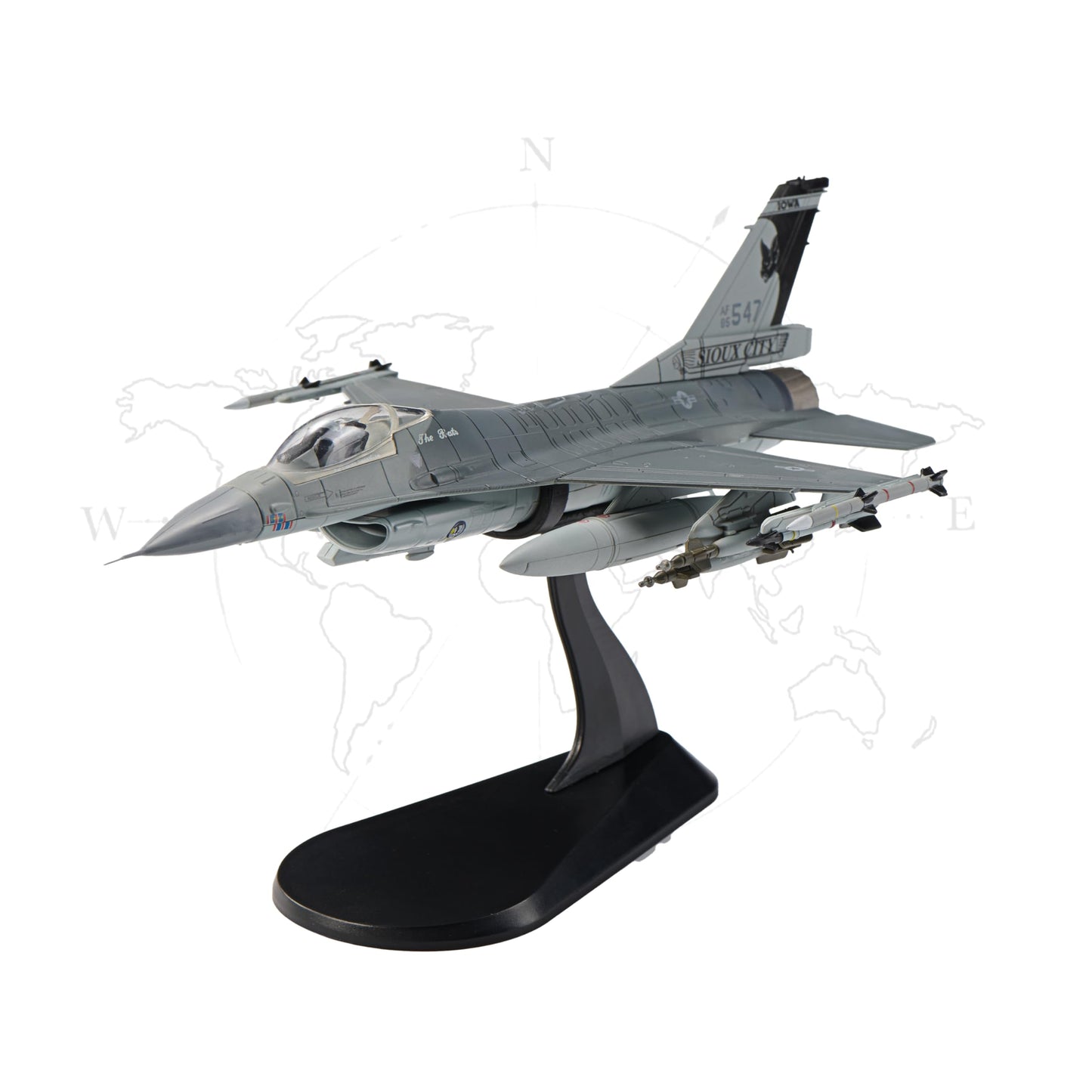 Udnorbay F-16C Black Bats Die-cast Airplanes-1/72 Scale Falcon Attack Fighter Metal Aircraft Model for Collector, Aviation Enthusiast-Premium Collectiable with Display Stand