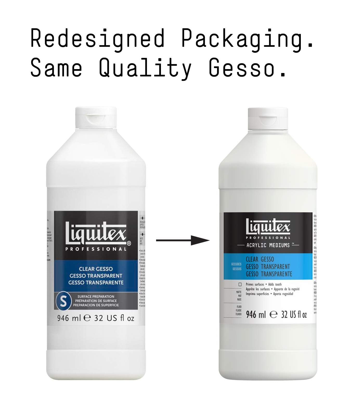 Reeves 7632 Liquitex Professional Clear Gesso Surface Prep Medium, 32-Ounce