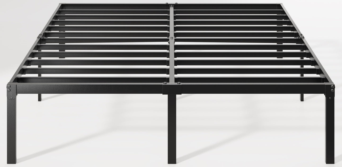 Allewie Queen Bed Frame, 14 inch Metal Platform Beds with Storage Space, No Box Spring Needed and Easy Assembly, Black