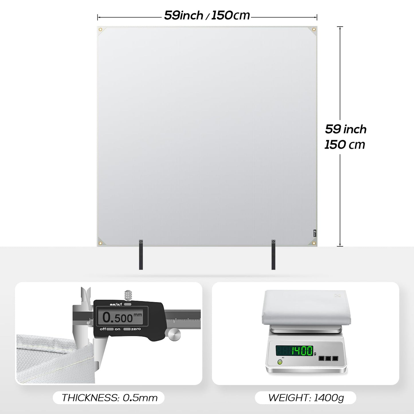 FLASLD Fireproof Lithium Battery Cover, Fastest & Simplest Way to Isolate and Extinguish Small Fires, Fire Blanket for E-Scooter and E-Bike (59×59 inch - Grey)