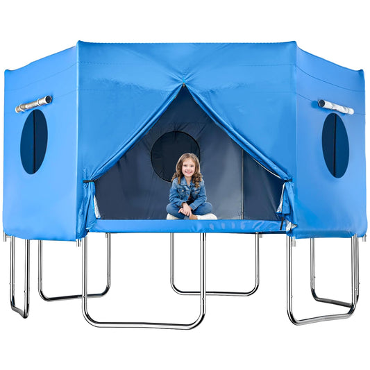 14FT 6 Straight Poles Trampoline Tent, Premium Oxford with Sunscreen Coating TrampolineTent Cover, Outdoor Fun for Kids,Protect from Sun (Tent Only)
