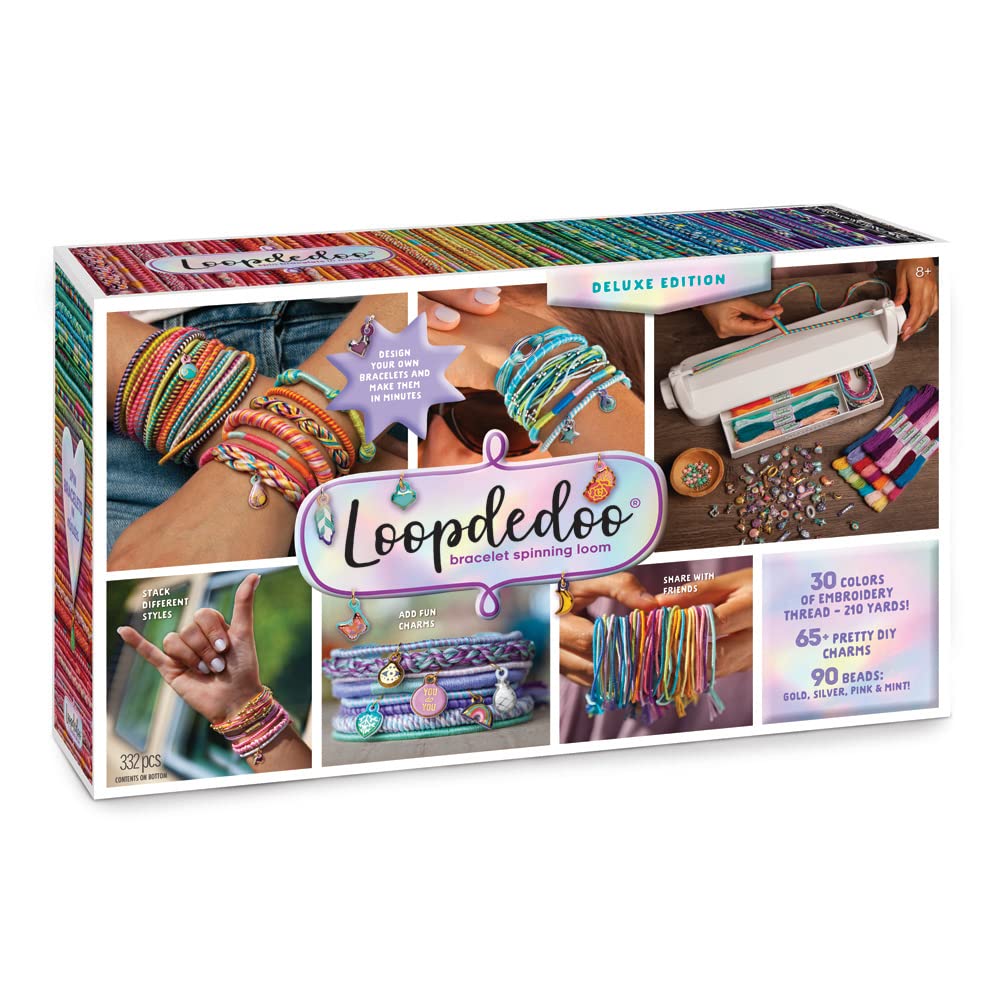 Loopdedoo Deluxe DIY Friendship Bracelet Maker Kit - Make Bracelets in Minutes for Birthdays and Friendship Gifts - Award Winning Crafts Kit for Kids Aged 8+