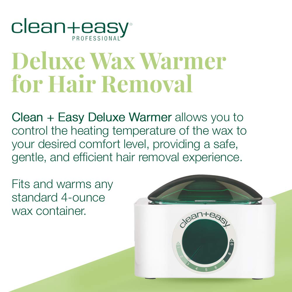 Clean + Easy Deluxe Wax Warmer – Thermostatically Controlled Hair Removal Wax Heater for Salon & Home Use, with No-Mess Scraper Bar, 120V