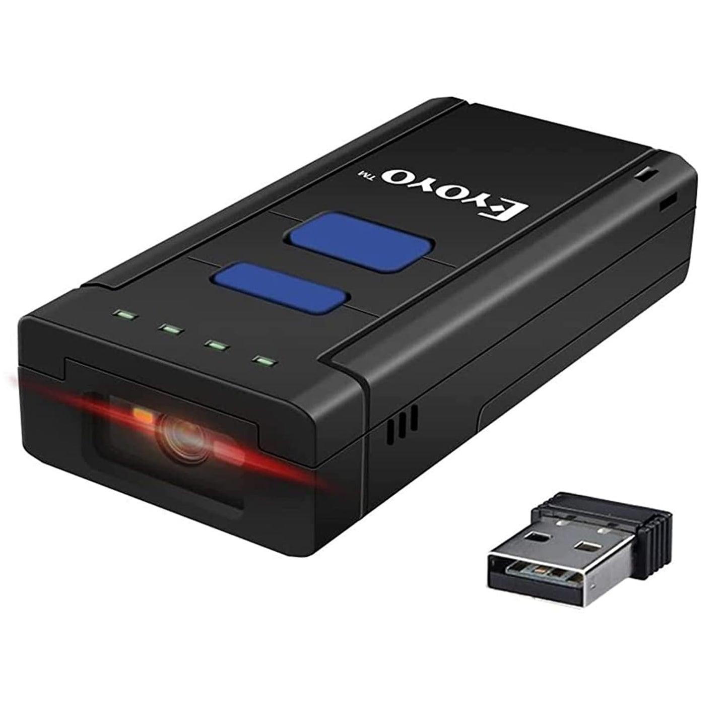 Eyoyo EY2877 Portable Bluetooth Barcode Scanner Wireless, CCD Mini Handheld CMOS UPC USB Barcode Reader Compatible with POS, iPad, iPhone, Android Phones, iOS Work for Store, Book, Library Inventory