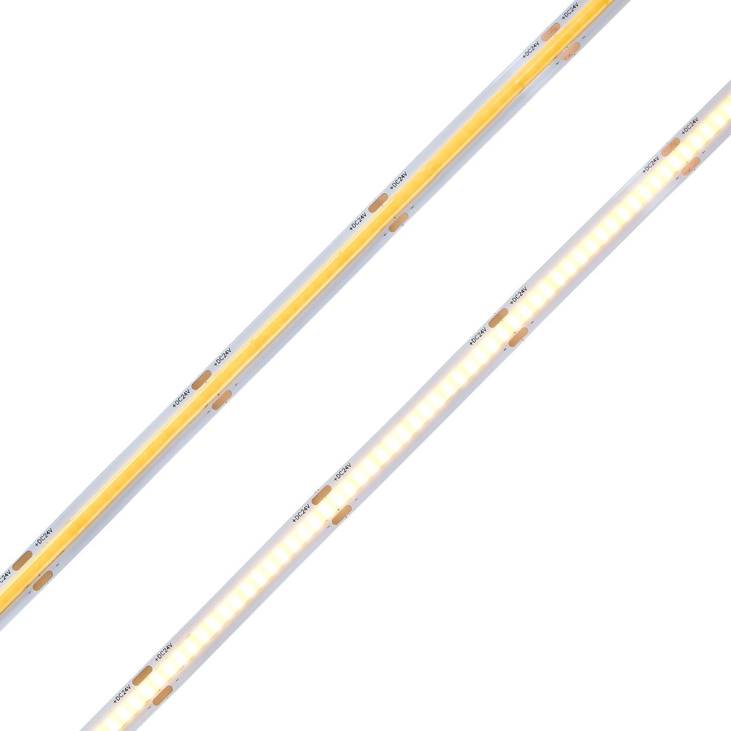 Maxxima 16.5 ft. COB LED Strip Light Spool, Plug-in Or Hardwired with Power Supply, 3000K Warm White, Dimmable, Self Adhesive Cuttable Rope Tape Light Roll for Bedroom, Kitchen and Mirror