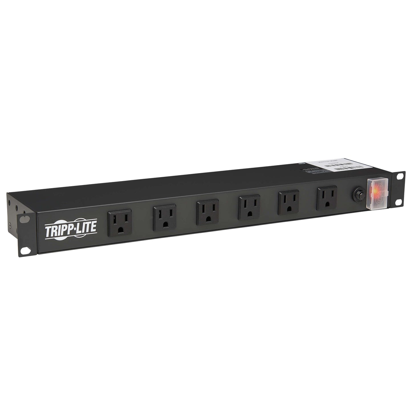 Tripp Lite 12-Outlet Rackmount PDU Power Strip, Six Front & Six Rear Facing Outlets, 15A, 120V, 15ft Cord with Right-Angle Plug, Horizontal 1U Rack Mount, Lifetime Manufacturer's Warranty (RS1215-RA)