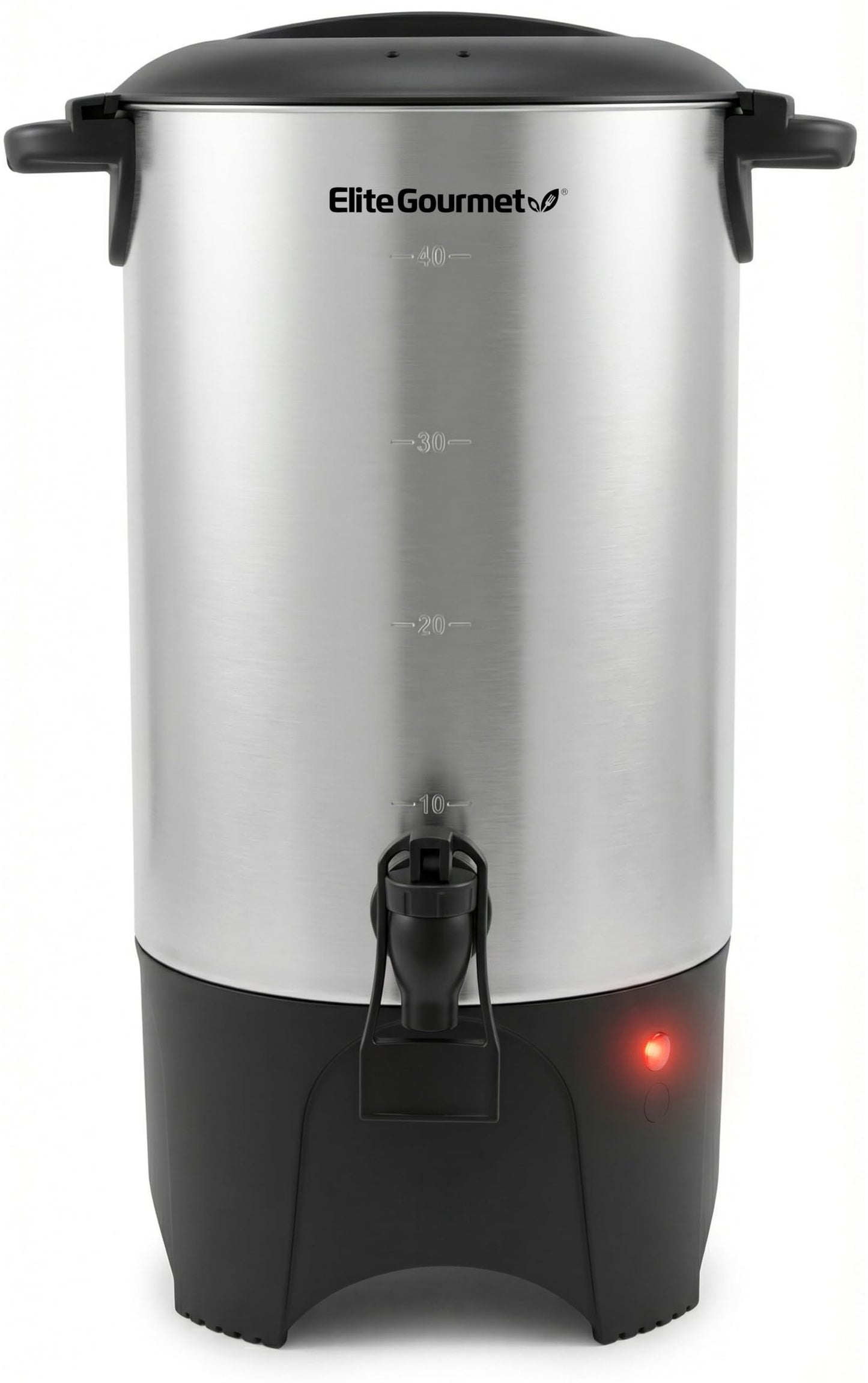 Elite Gourmet CCM040X 40 Cup Electric Hot Water Coffee Brewer Urn, Removable Filter For Easy Cleanup, Two Way Dispenser with Cool-Touch Handles, Stainless Steel