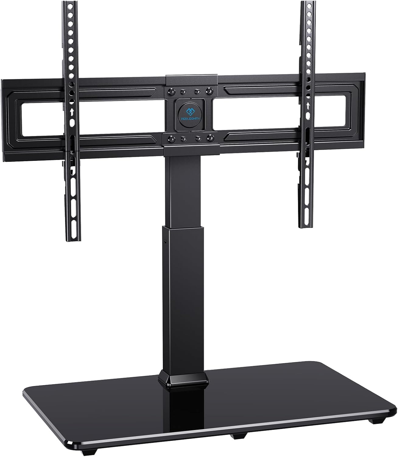 PERLESMITH Swivel Universal TV Stand for 37-80 inch LCD OLED Flat/Curved Screen TVs-Height Adjustable Table Top Center TV Stand with Wire Management, VESA 600x400mm up to 88lbs, PSTVS02