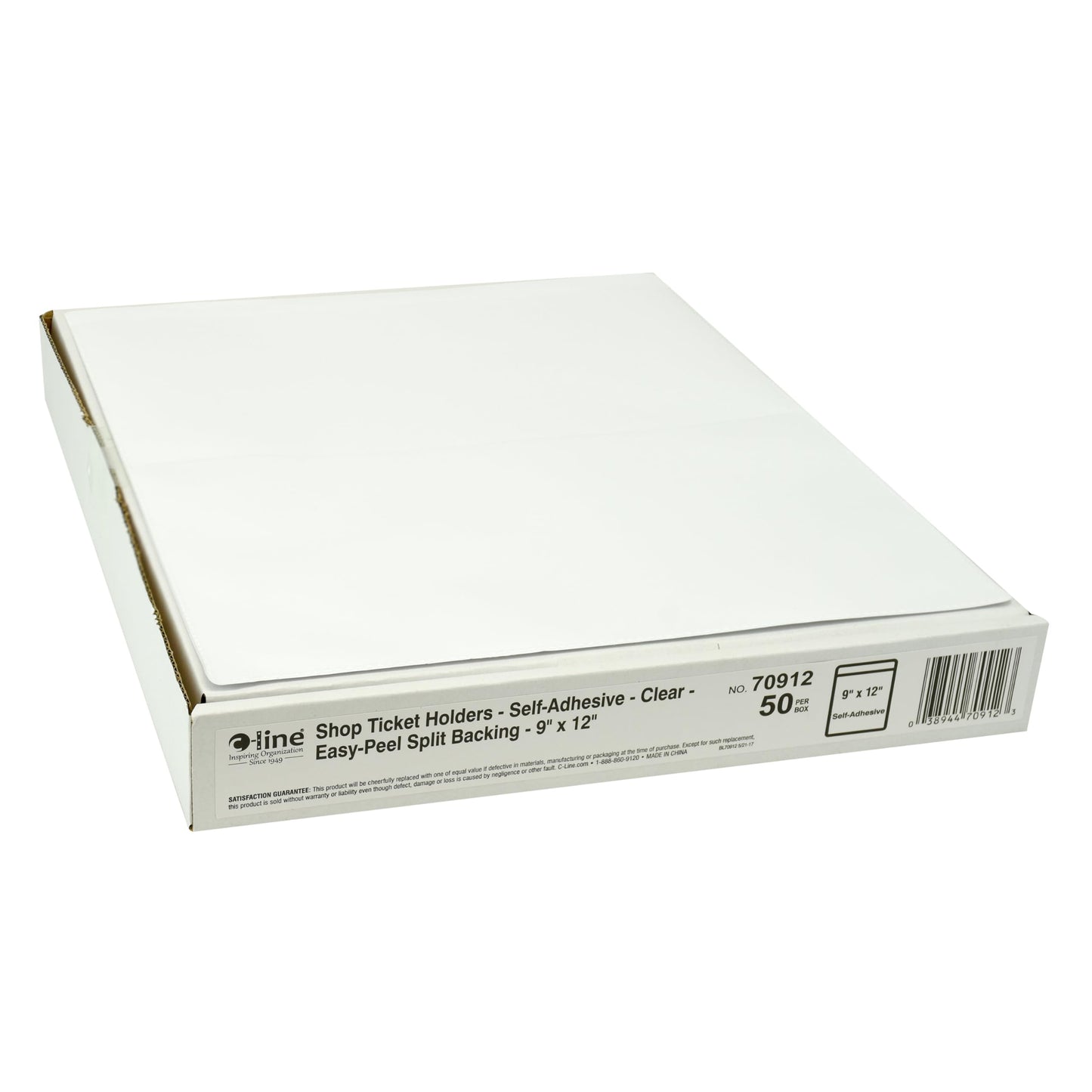 C-Line Self-Adhesive Shop Ticket Holders, Super Heavy, 50 Sheets, 9 X 12, 50/box